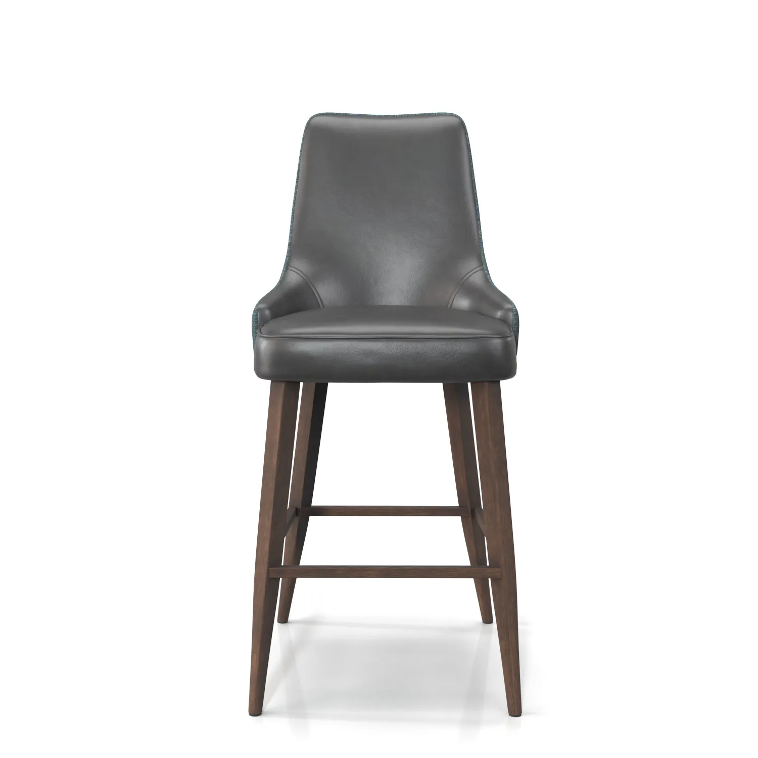 Leather Fabric Seat And Wooden Base Bar Stool PBR 3D Model_04